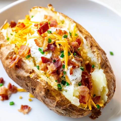Golden, cheesy Loaded Baked Potato slices, showing off creamy fillings and crispy bacon bits.