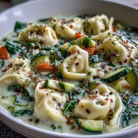 Creamy Vegetable Tortellini Soup