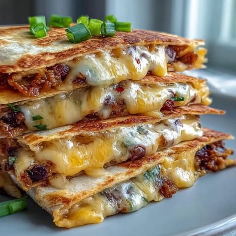 Golden baked Blooming Quesadilla Ring with melted cheddar and Monterey Jack cheese, served with salsa and sour cream for dipping.