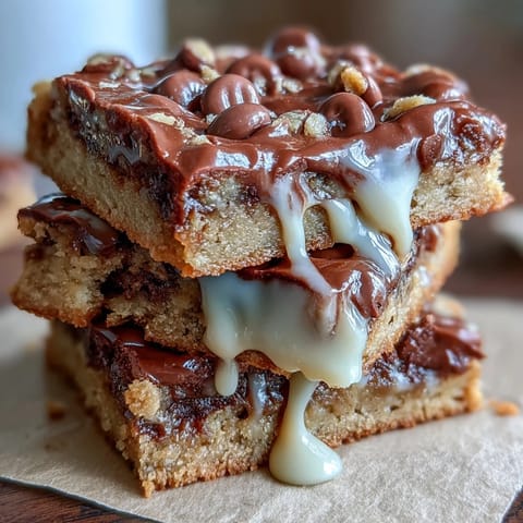 Cadbury Egg Blondies with White Chocolate Drizzle: Golden, gooey blondies loaded with colorful Cadbury Mini Eggs and finished with a creamy white chocolate drizzle.