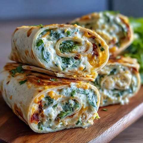 Close-up of turkey, cheese, and spinach tortilla pinwheels sliced into colorful spiral appetizers