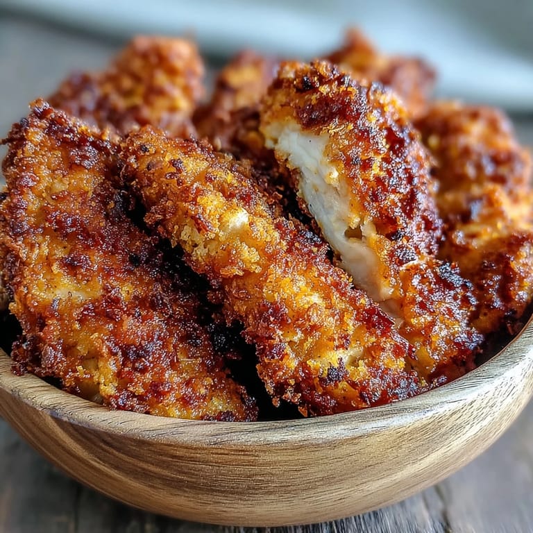 Sizzling, golden-brown Crispy Turmeric Chicken Tenders fresh from the skillet.