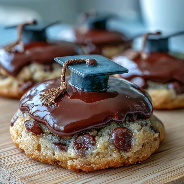 Festive graduation cap cookies with smooth royal icing, featuring black caps and candy tassel details for a fun dessert.