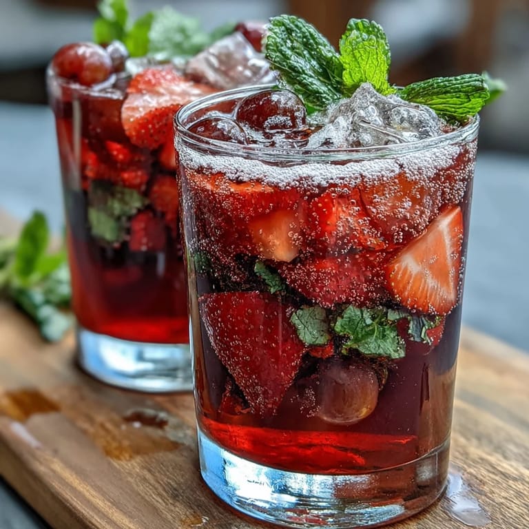 Non-alcoholic white grape sangria with citrus, strawberries, and mint leaves, a bright and refreshing spring beverage.