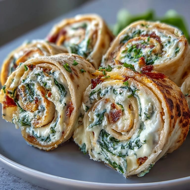 Turkey, cheese, and spinach tortilla pinwheels arranged on a rustic wooden board for easy party snacking
