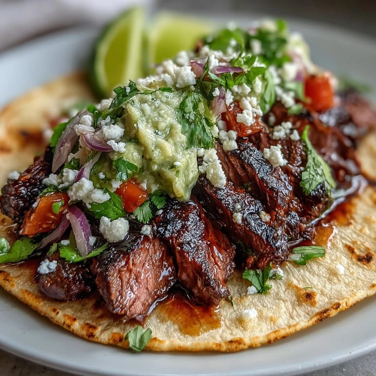 Build-your-own street taco bar awaits with grilled carne asada and delicious fixings.