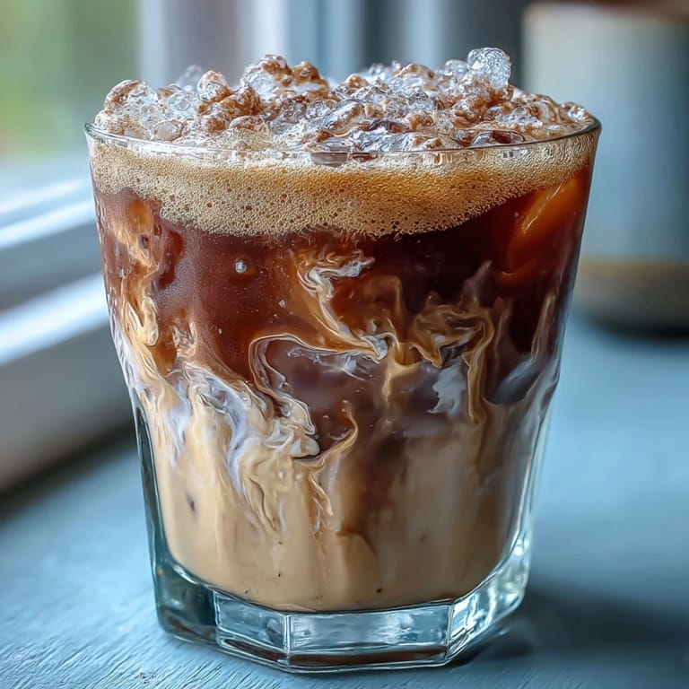 Iced Brown Sugar Oat Milk Shaken Espresso, rich espresso swirled with creamy oat milk.