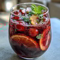 Refreshing spring sangria mocktail with white grape juice, citrus slices, and mint, perfect for festive gatherings.  